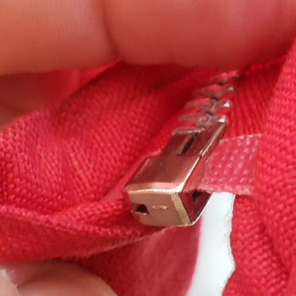 Vintage Short Red Jacket David N Petites Size 8 Silver Zipper Sticks On Bottom 8 - Picture 6 of 8